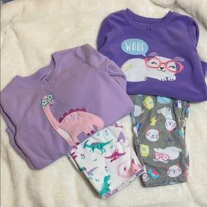 Girls Long sleeved micro fleece Pajama bundle